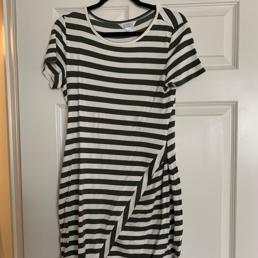 Market & Spruce Green and White Striped Dress